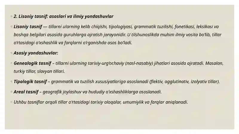 Lisoniy Ziddiyatlar.lisoniy tasnif va uning turlari. 4