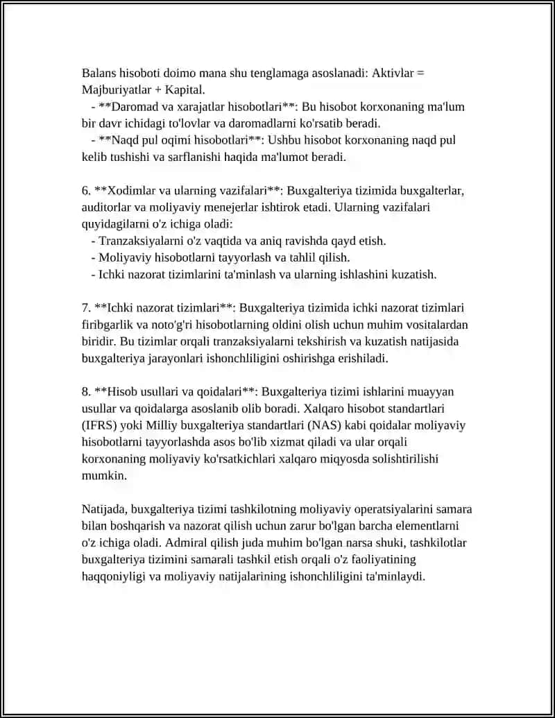 REFERAT Mavzu: "BOSHQARUV HISOBIGA KIRISH" FANIGA KIRISH 4