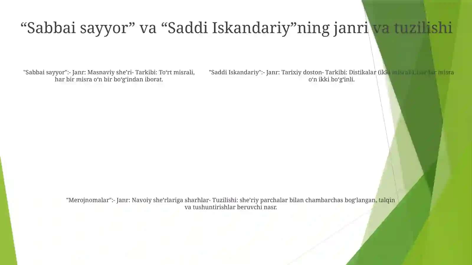 Navoiyning "Sabbai Sayyor" Va "Saddi Iskandariy" Dostonlarida Merojnomalar Sharhi 4