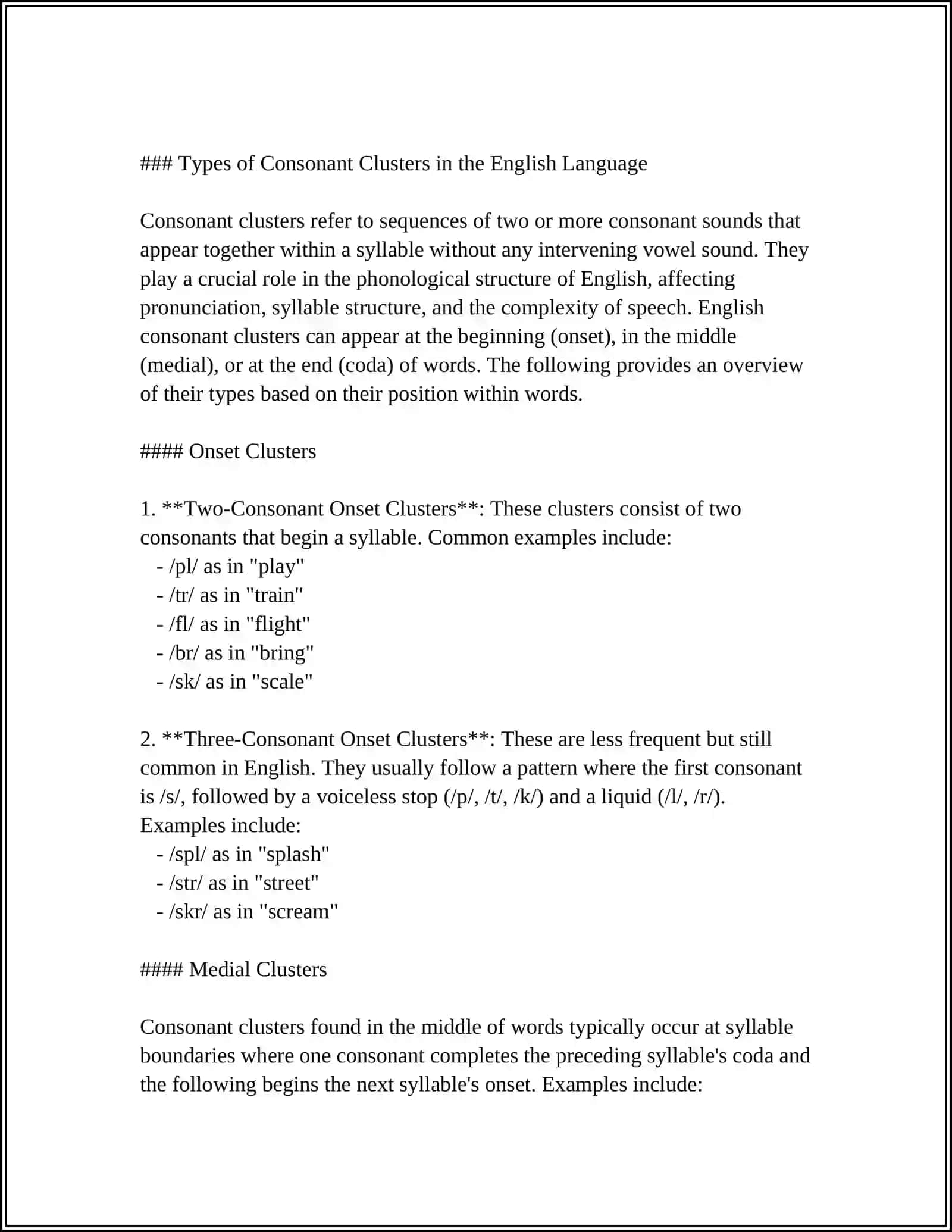 CONSONANT CLUSTERS 4