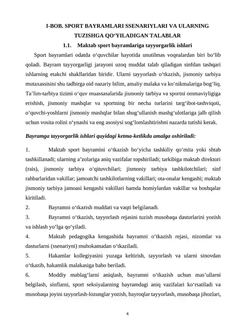 SPORT BAYRAMLARINI TASHKIL ETISH VA O`TKAZISH METODIKASI 4