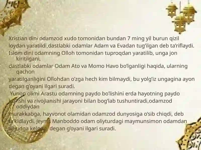 O’zbekiston Insoniyat sivilizatsiyasining qadimgi o’choqlaridan biri 4