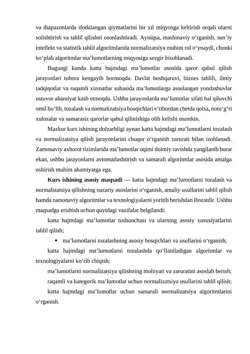 Katta hajmdagi ma’lumotlarni tozalash va normalizatsiya qilish algoritmlari 4