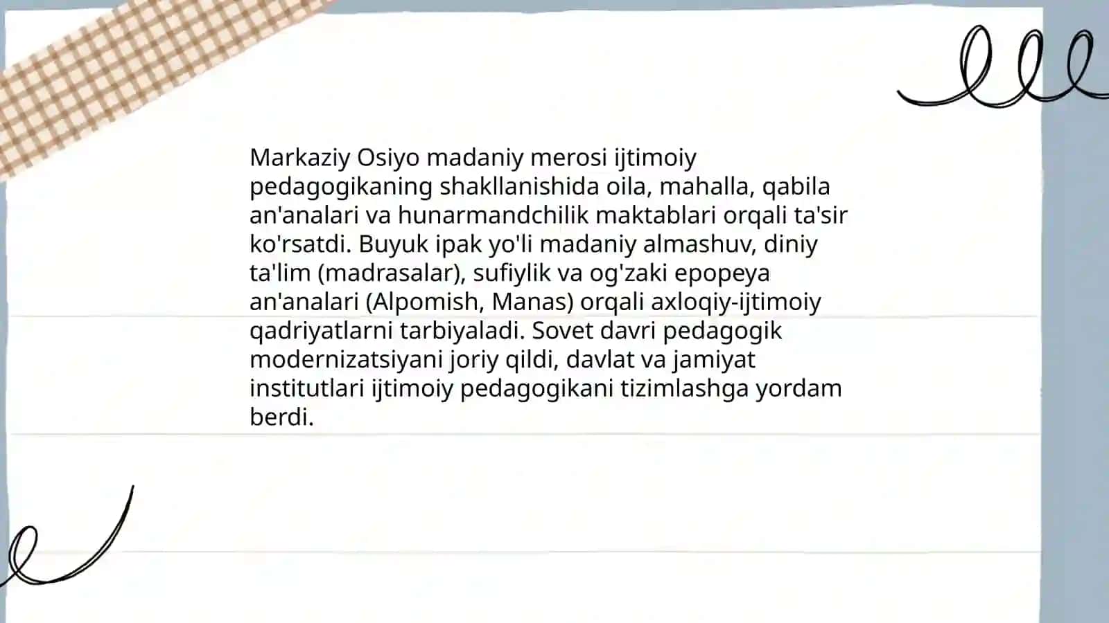 Ijtimoiy pedagogika rivojlanishining madaniy tarixiy asoslari 4