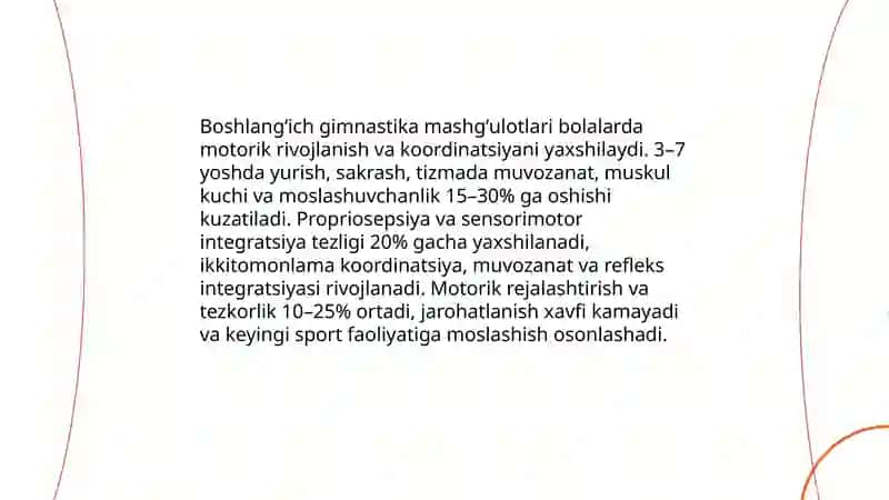 Bolalar jismonan rivojlanishida dastlabki gimnastika mashgʻulotlarining ahamiyati 4