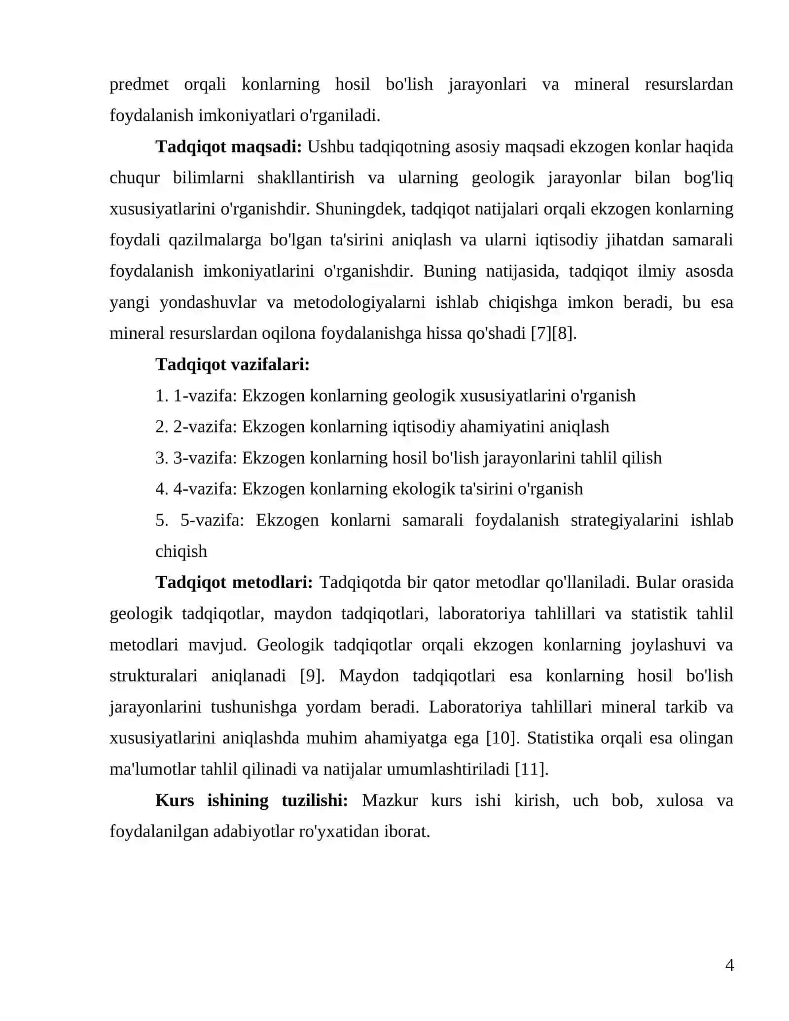 Foydali Qazilmalar Geologiyasi Fanidan Kurs Ishi 4