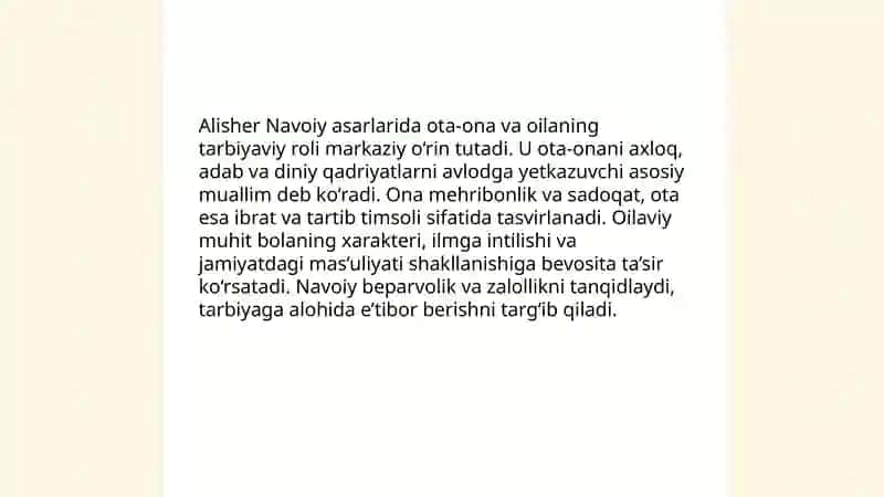 Alisher Navoiy asarlarida bola tarbiyasi 4