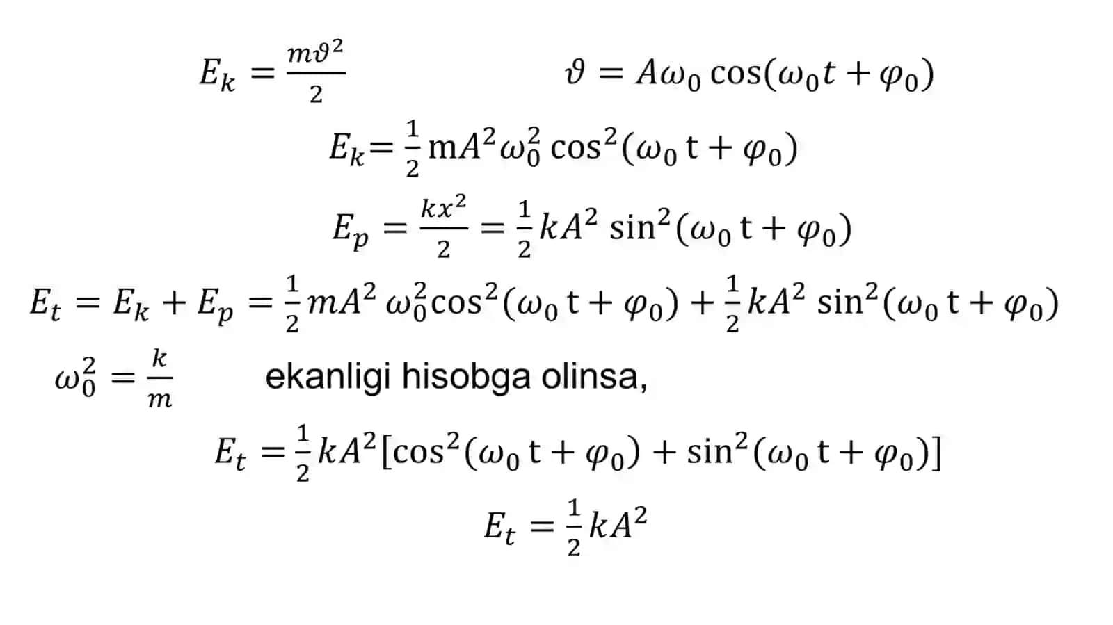 Prujinali va matematik mayatniklar 4