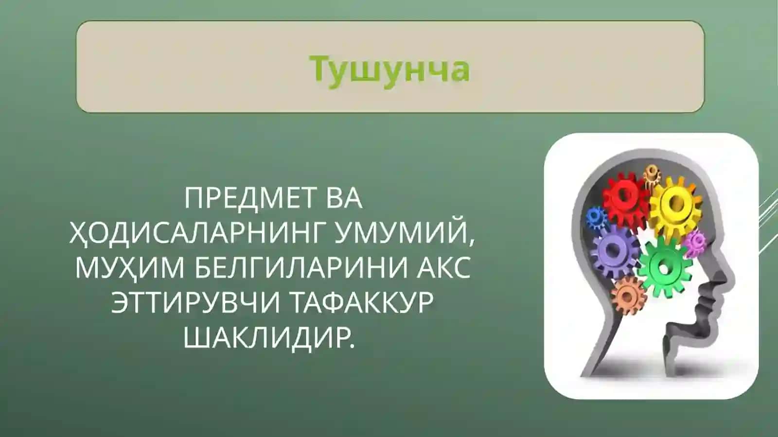 ТАФАККУР ШАКЛЛАРИ: ТУШУНЧА, ҲУКМ, ХУЛОСА 4