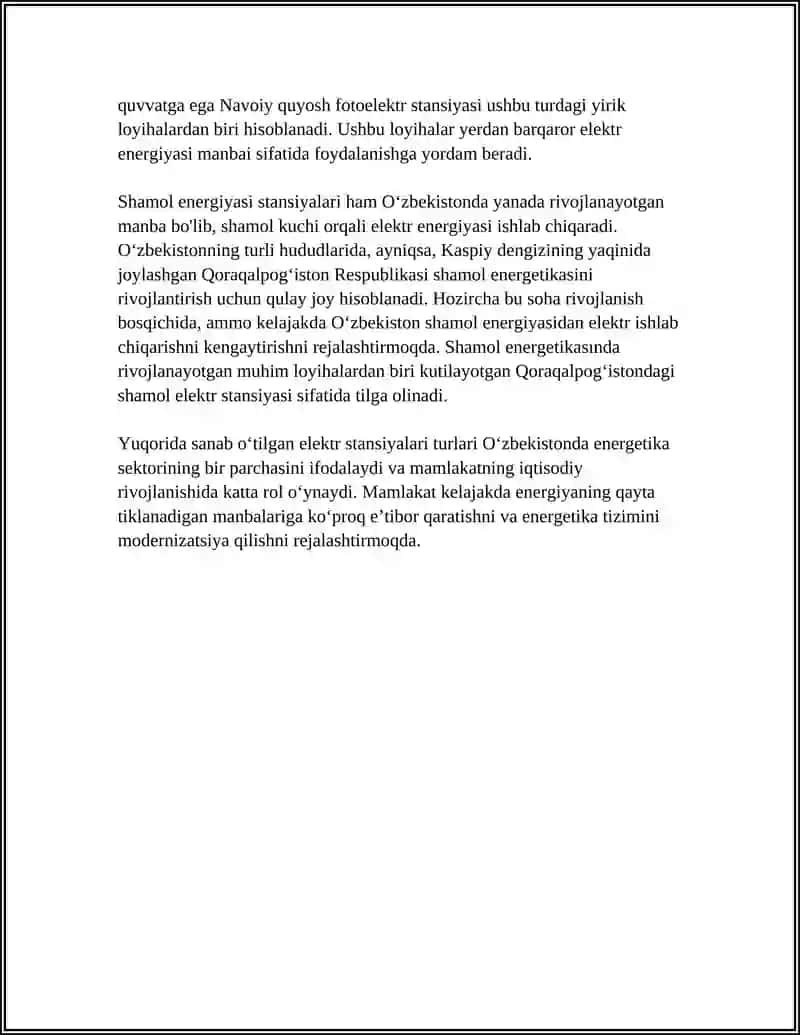 OʻZBEKISTONDA MAVJUD ELEKTR STANSIYALARI 4