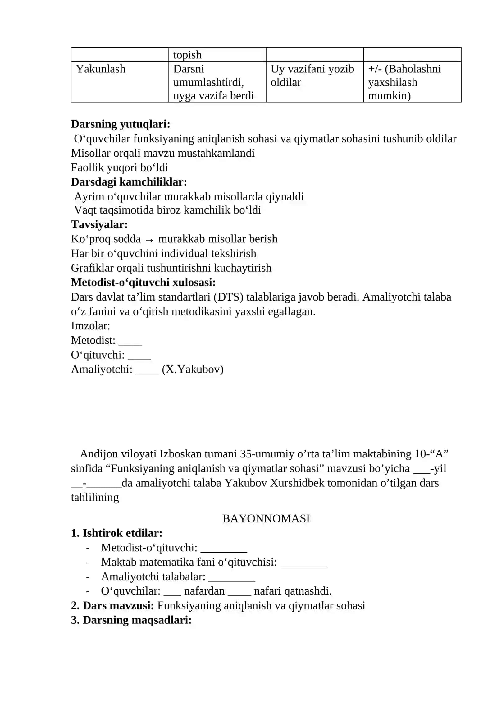 Funksiyaning aniqlanish va qiymatlar sohasi 4