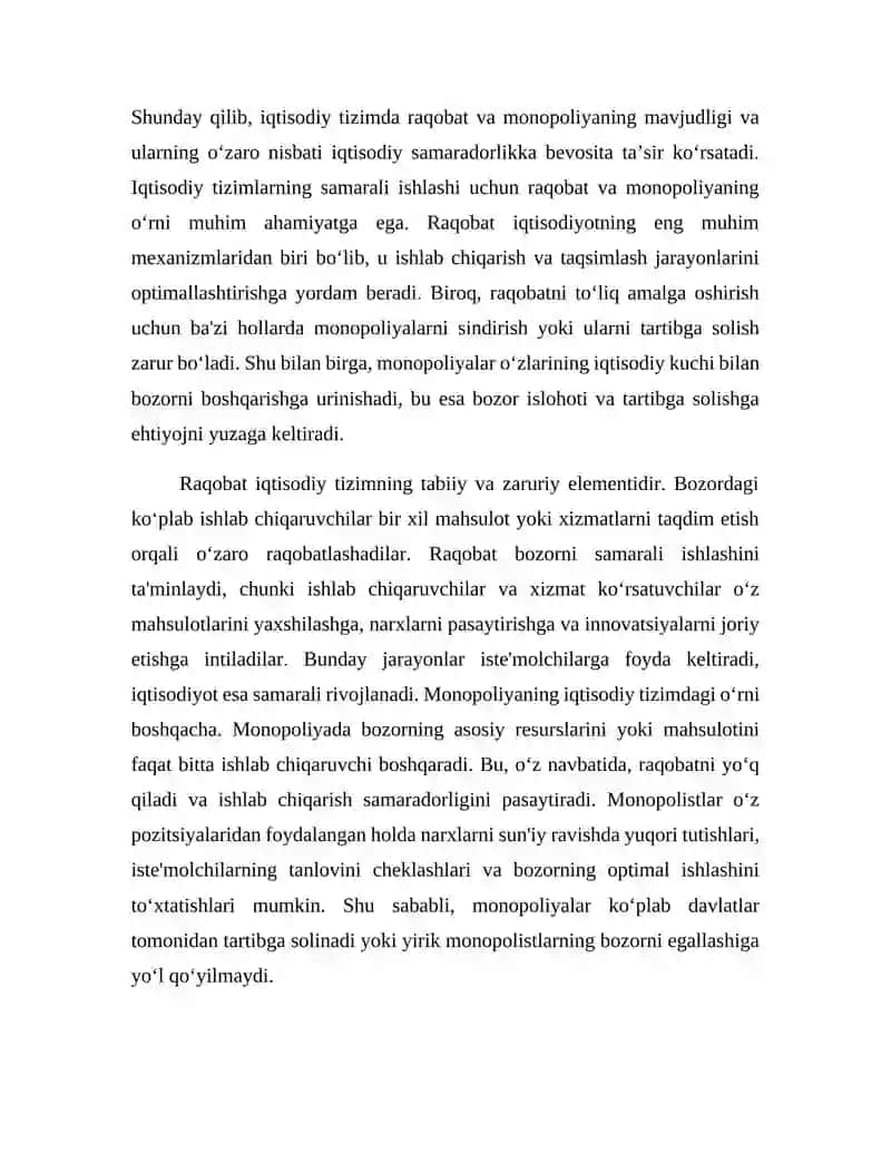 RAQOBAT VA MONOPOLIYANING IQTISODIY TAHLILI 4
