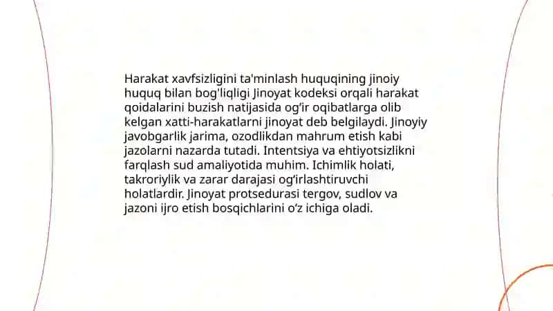 Harakat xavfsizligini ta'minlash huquqini boshqa tarmoq huquqlari bilan bog'liqligi 4