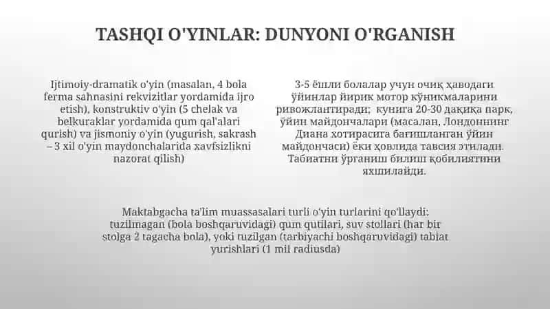 Maktabgacha talim tashkilotida oʻyin va uning turlari 4
