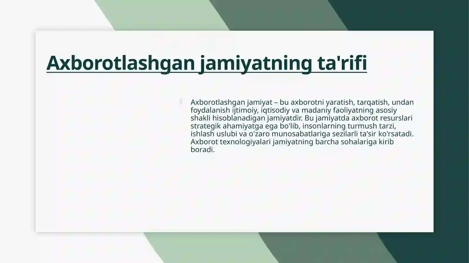 Axborotlashgan jamiyat va uning istiqbollari 4