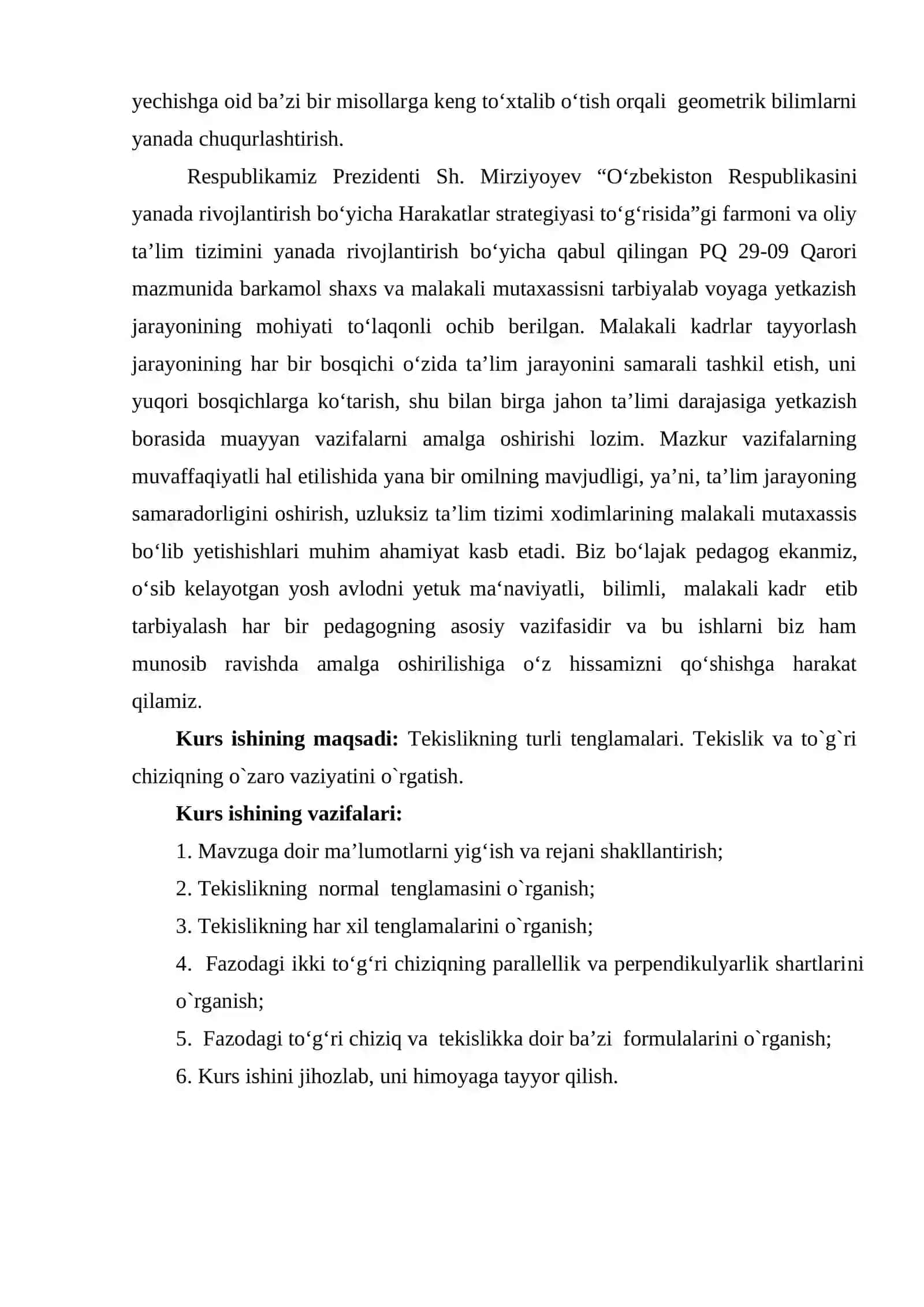 TEKISLIKNING TURLI TENGLAMALARI 4