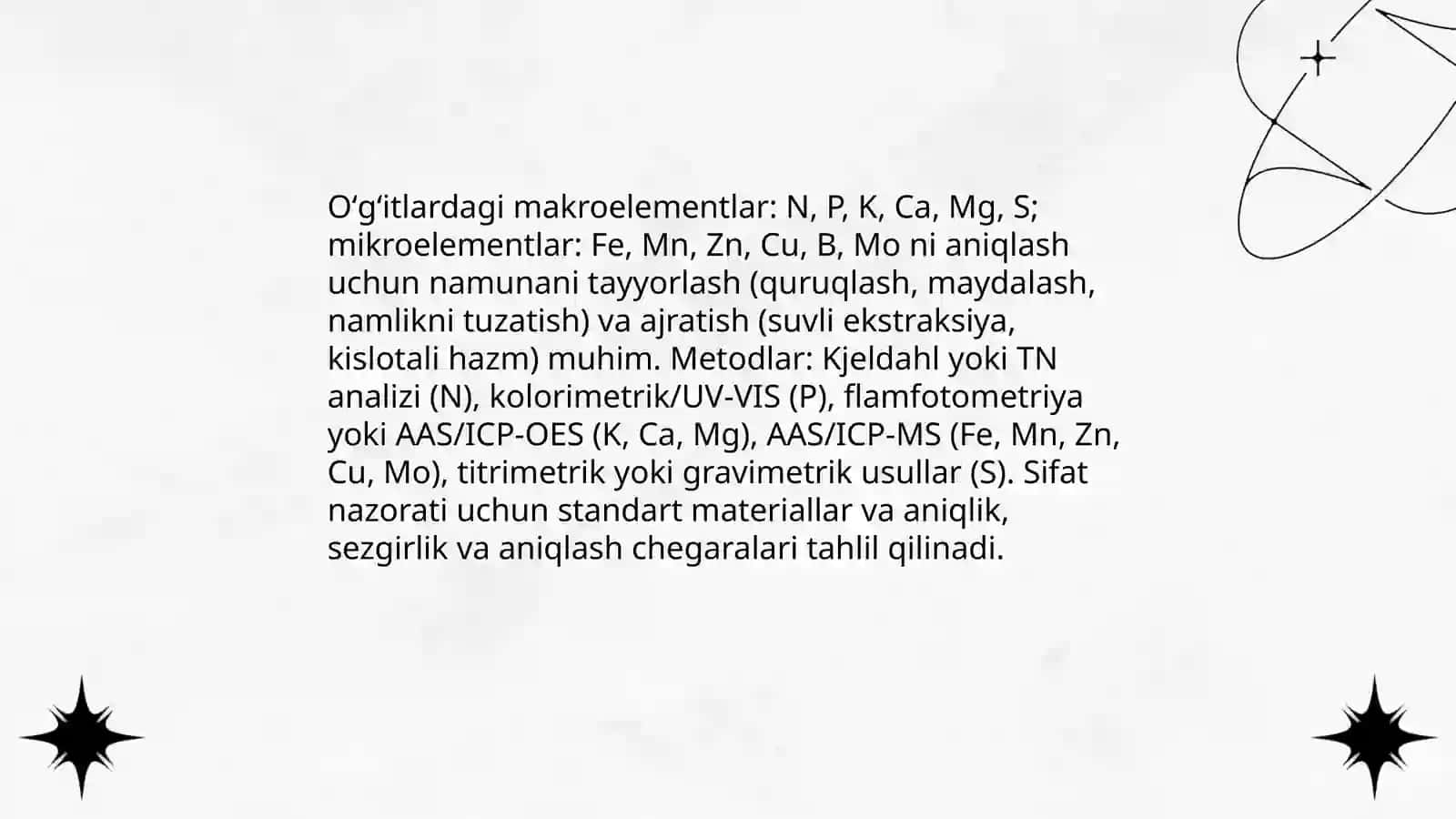 Tuproq tahlilida analitik kimyoning oʻrni va usullari 4