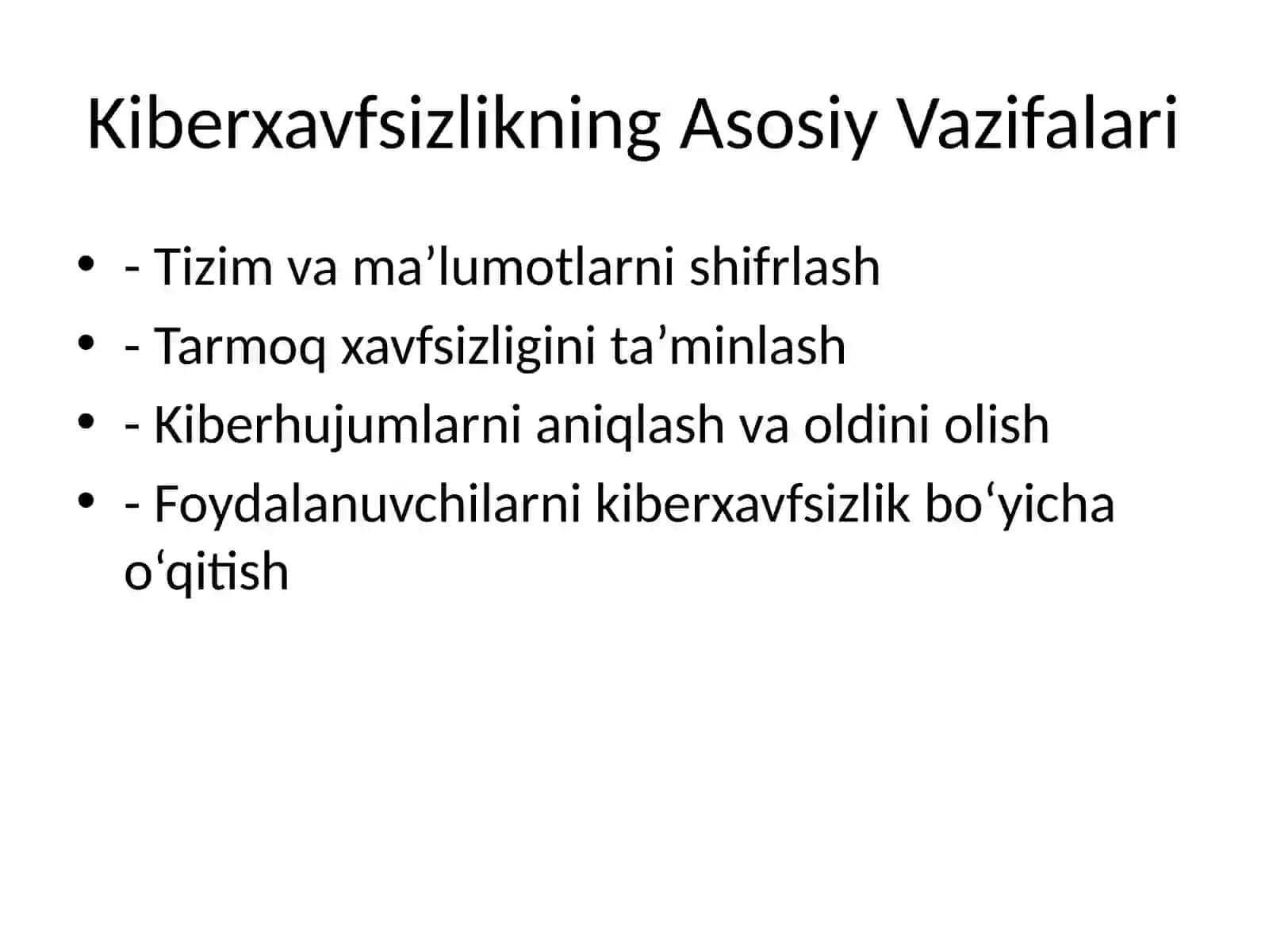 Kiberxavfsizlikning tarifi, maqsadi va vazifalari 4