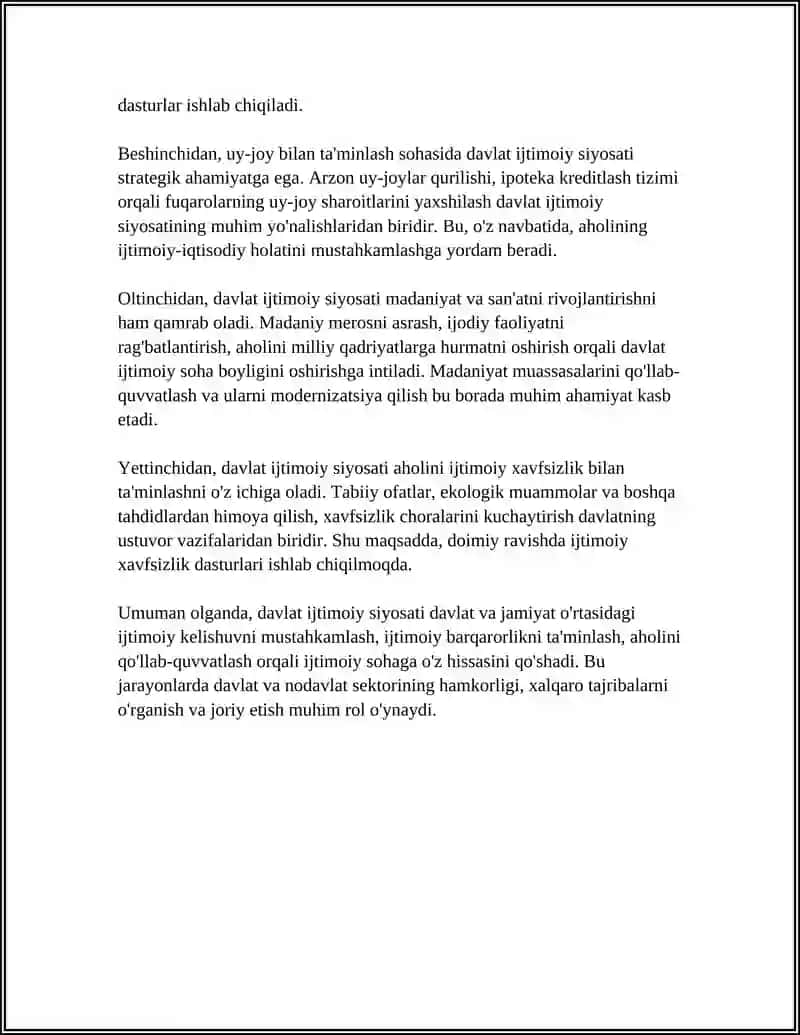 JAMIYATNING IJTIMOIY SOHASINI RIVOJLANTIRISHDA DAVLAT IJTIMOIY SIYOSATINING AHAMIYATI 4