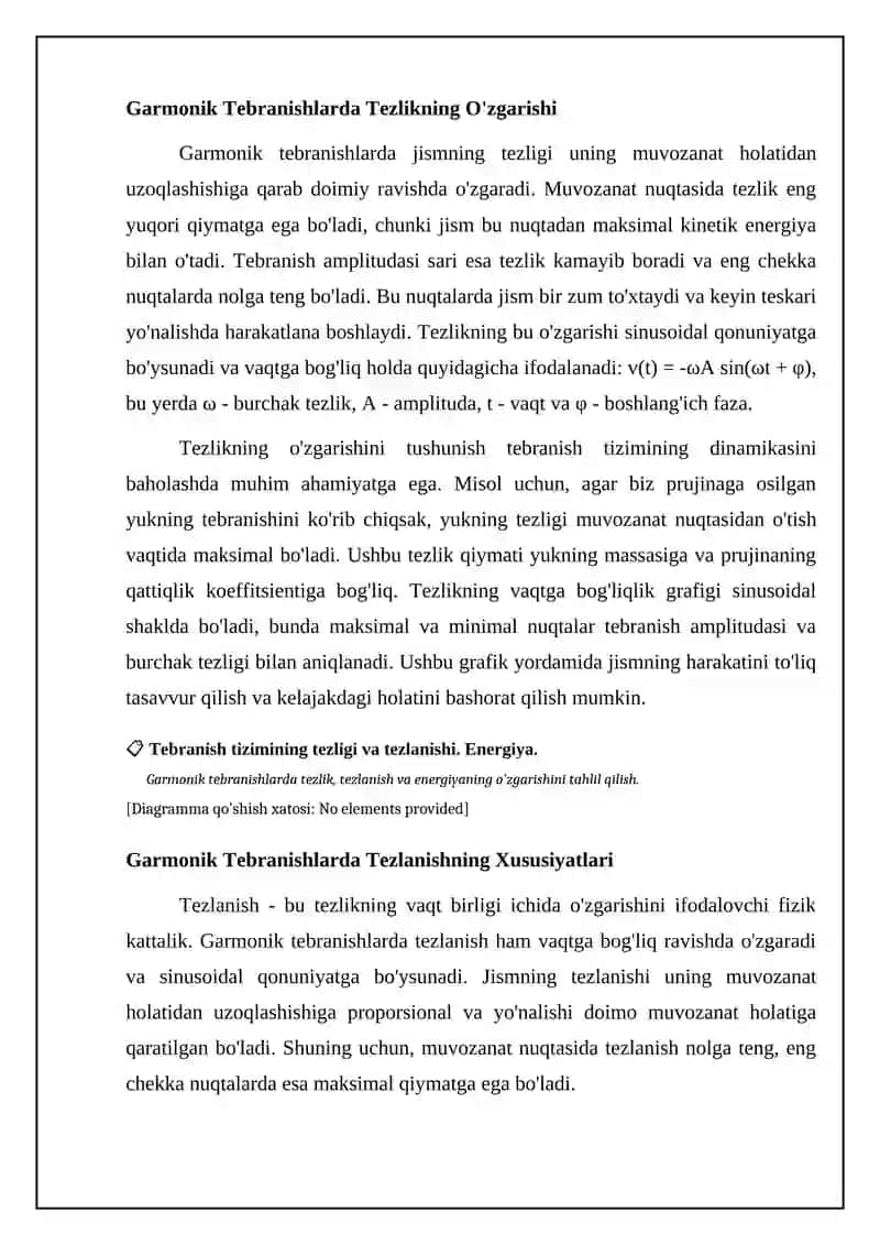 Tebranuvchi sistemaning tezligi va tezlanishi 4