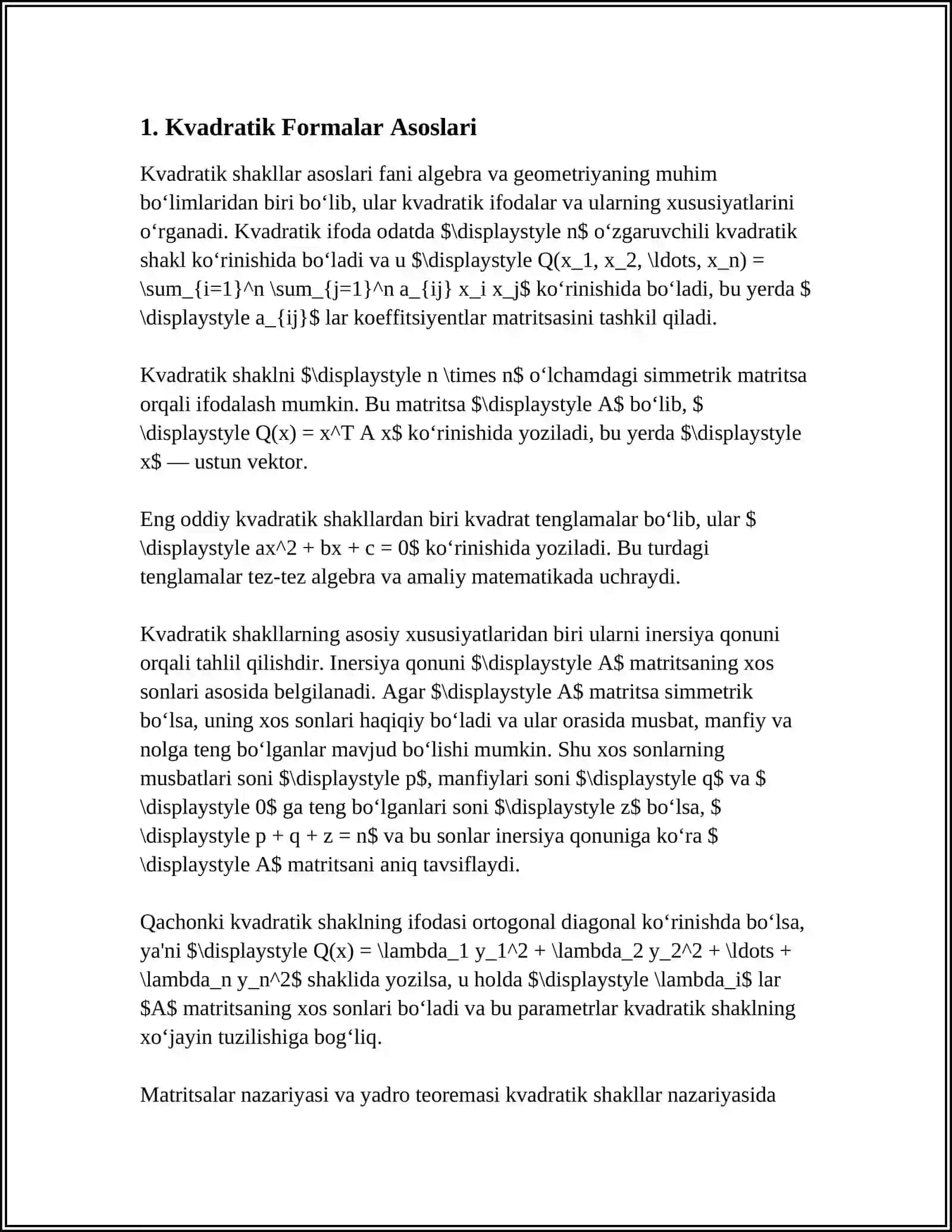 KVADRATIK FORMALAR 4