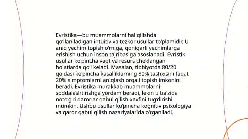 Evristik fikrlashda evristik qoidalarning turlari 4