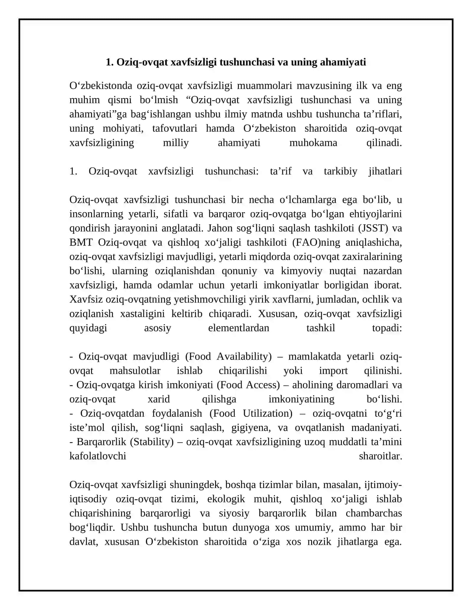 O‘zbekistonda oziq-ovqat xavfsizligi muammolari 4