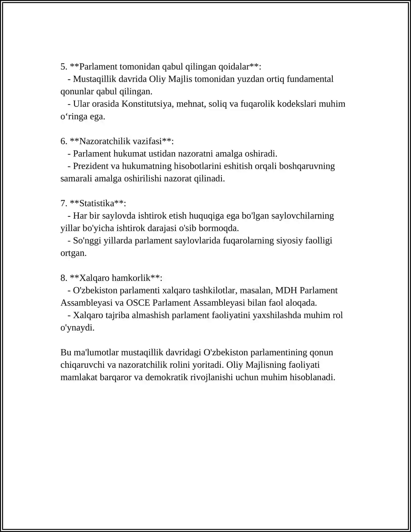MUSTAQILLIK YILLARIDA PARLAMENT ISLOHOTLARI 4