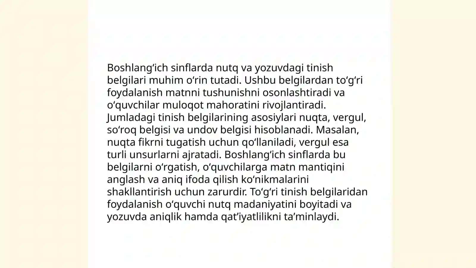 Boshlangʻich sinflarda tinish belgilarining berilishi 4