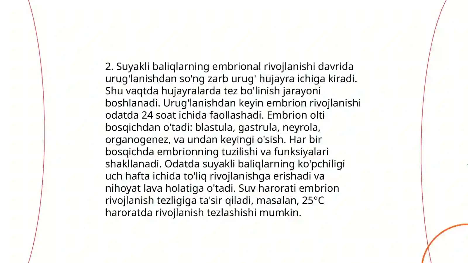 Tog'ayli va suyakli baliqlarning induvidual rivojlanishi 4