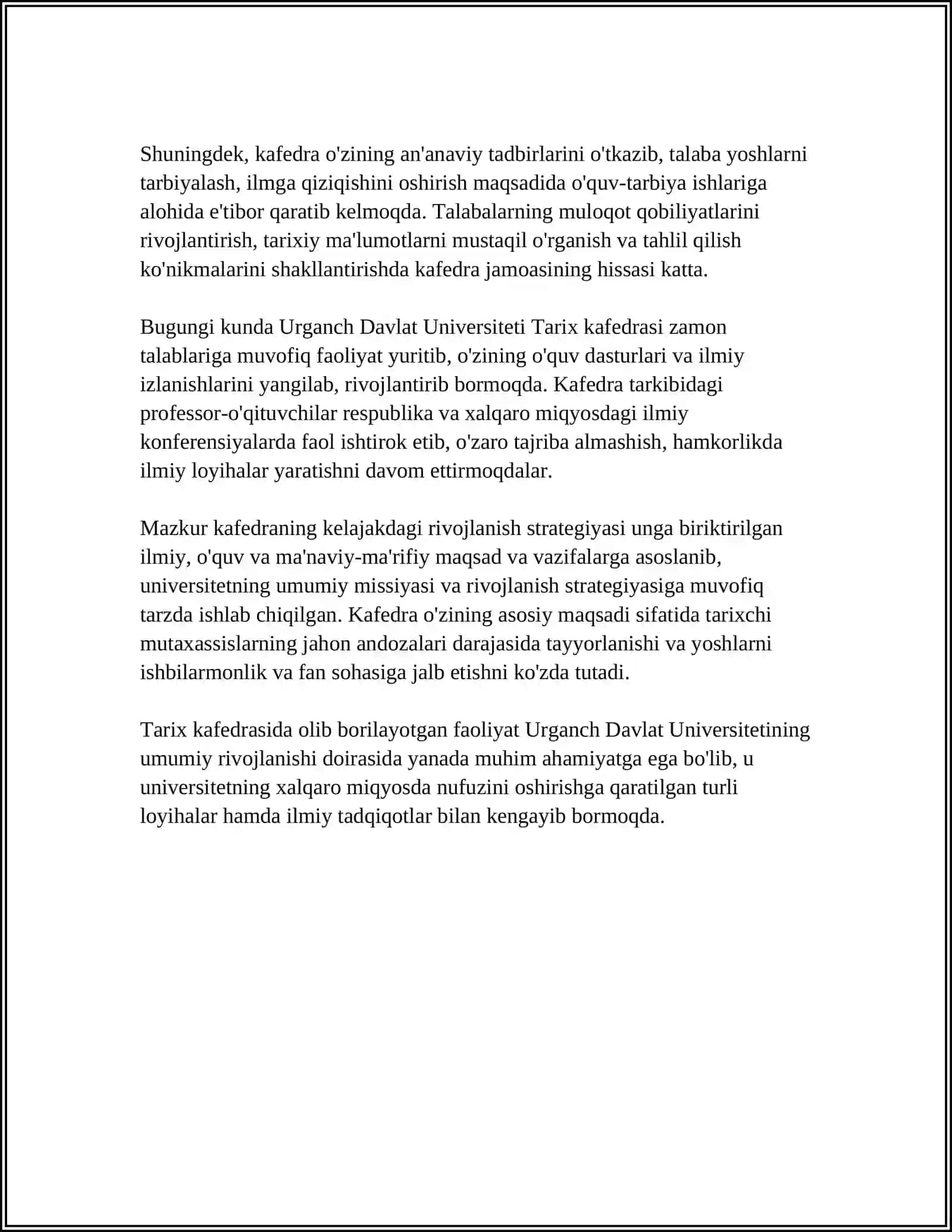 Urganch Davlat Universiteti Tarix Kafedrasi 4