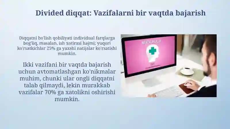 Psixologiyaga fanidan diqqat mavzusi 4