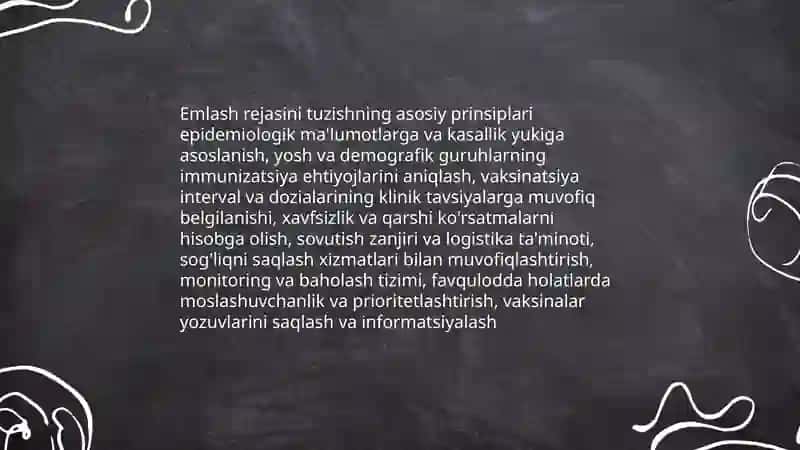 Emlash kalendar rejasini tuzish asoslari 4
