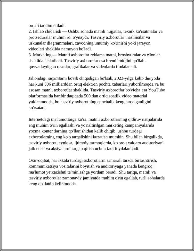 AXBOROTNING TURLARI VA XUSUSIYATLARI 4