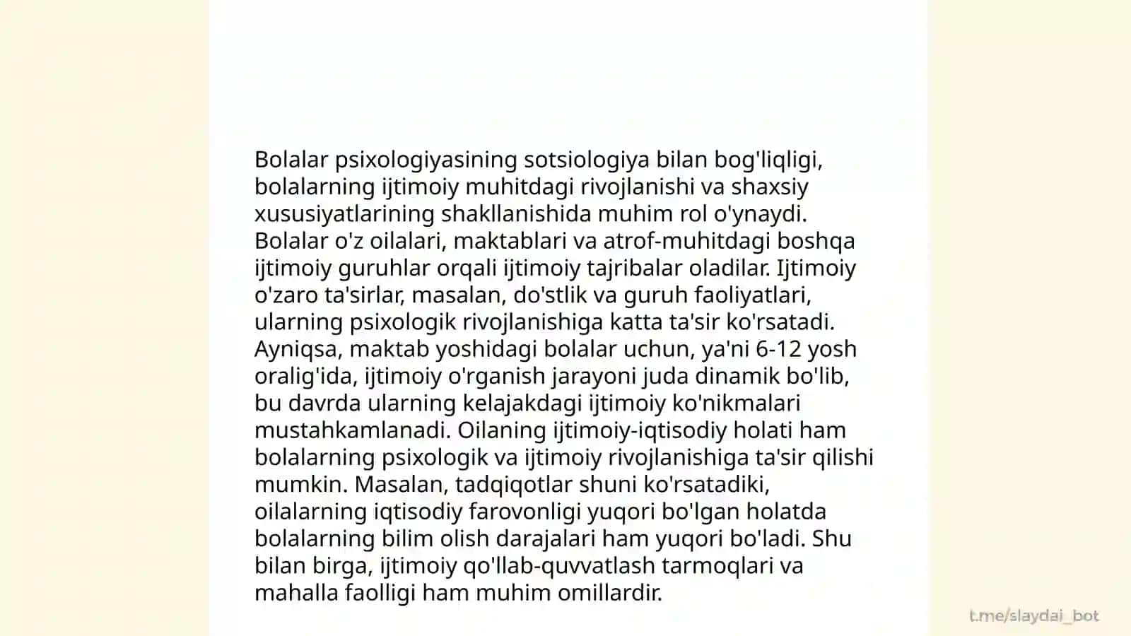 Bolalar psixologiyasi va psixodiagnostika fanining boshqa fanlar bilan aloqasi hamda asosiy metodlari 4