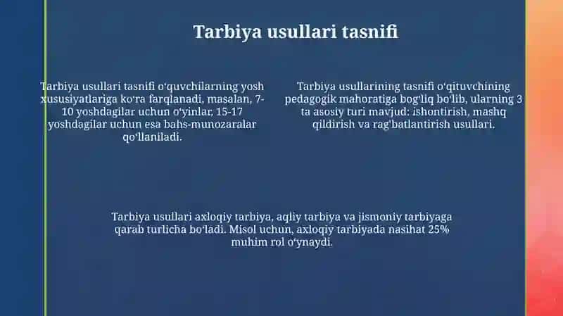 Tarbiya usullari va shaklari 4