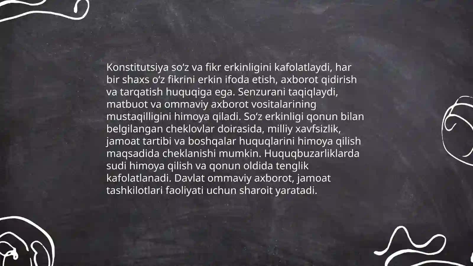 O‘zbekiston Respublikasi Konstitutsiyasidaso’z erkinligi Davronov Sherxon 4