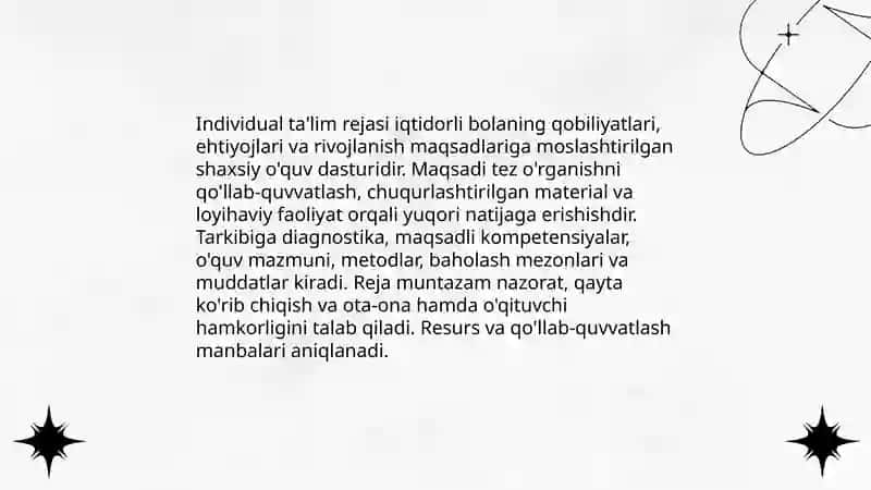 Iqtidorli bolalar talimining asosiy yònalishlari 4