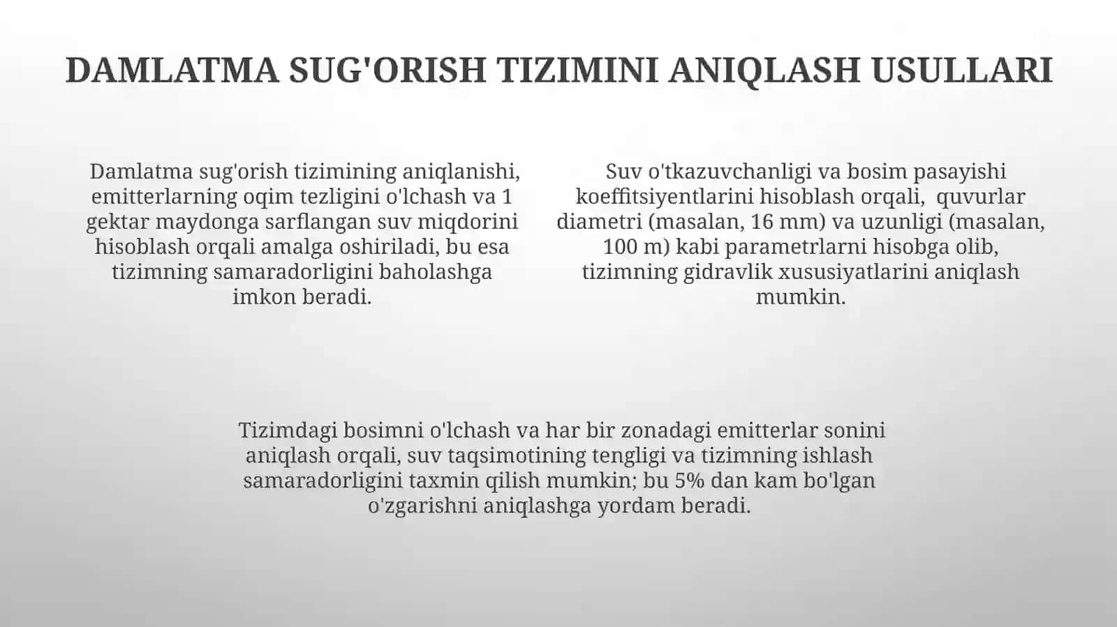 Damlatma sug'orish tizimini aniqlash 4