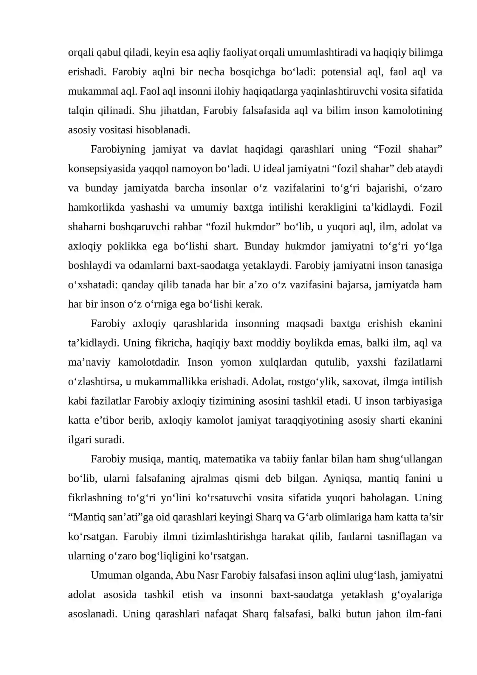 Abu Nasr Farobi va Al-G‘azoliy falsafa ilmiga oid qarashlarining qiyosiy tahlili 4