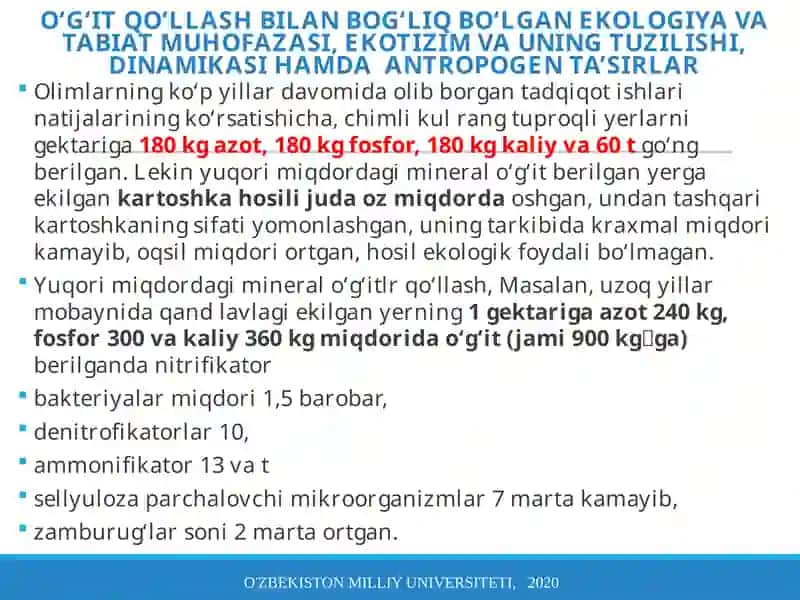 Agrokimyoviy xizmat ko‘rsatishda ekologik muammolar 4