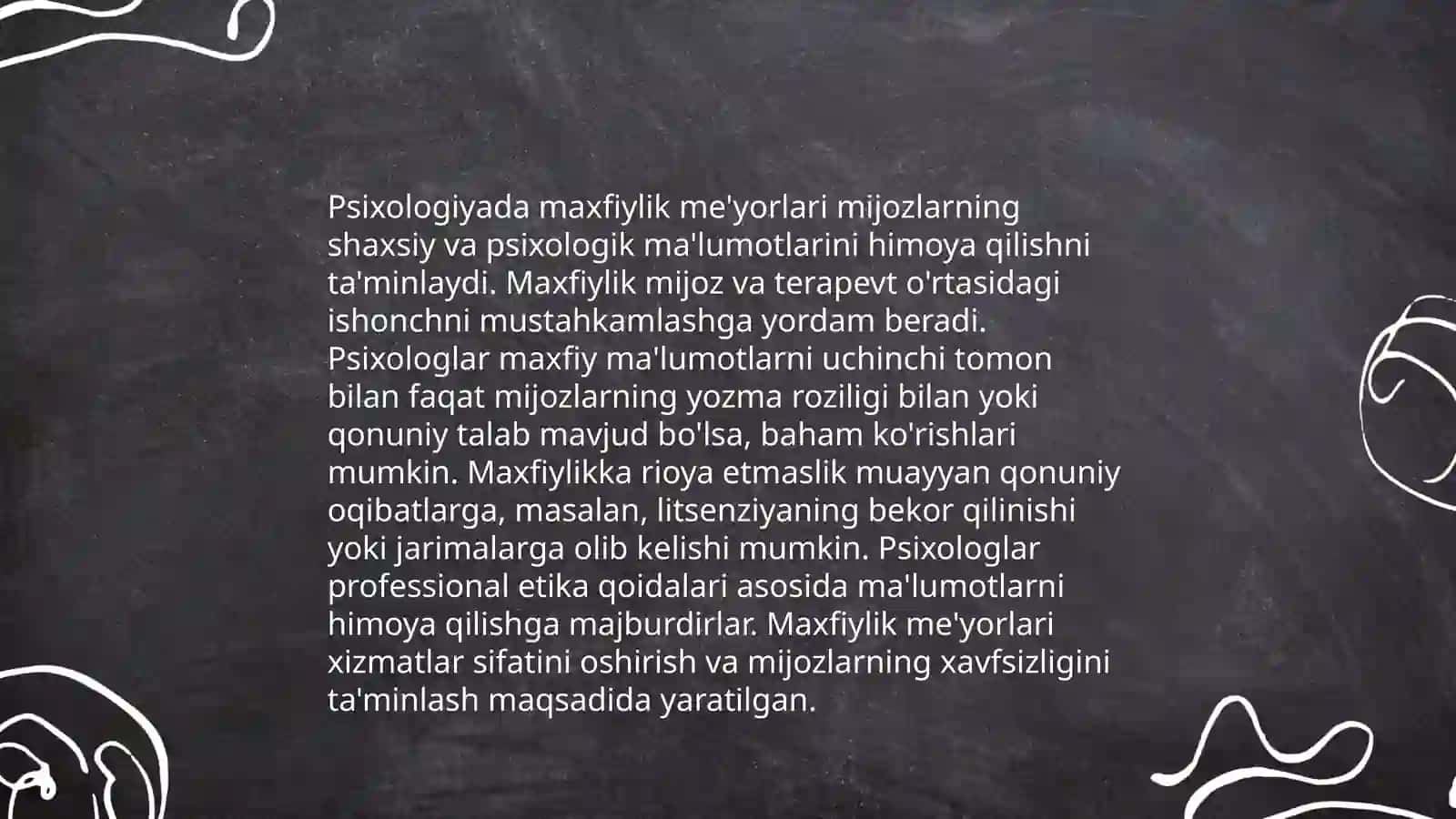Psixolog kasbiy faoliyatini nazorat qiluvchi axloqiy va etik me'yorlar 4