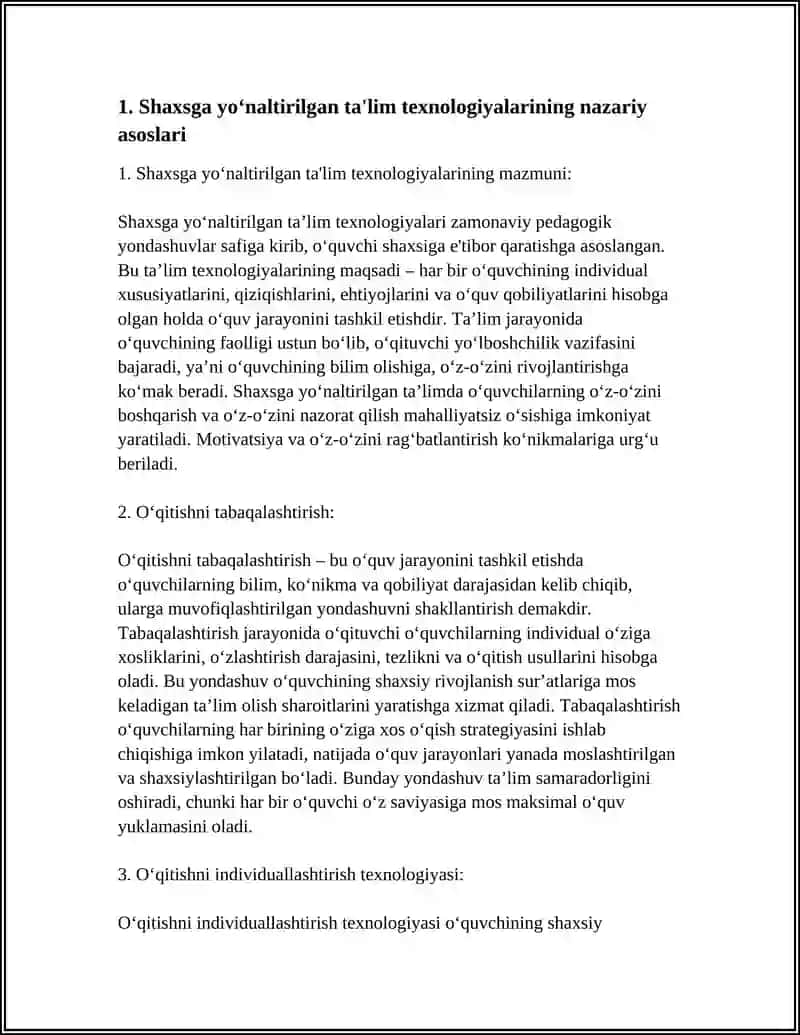 SHAXSGA YOʻNALTIRILGAN TA’LIM TEXNOLOGIYALARI 4