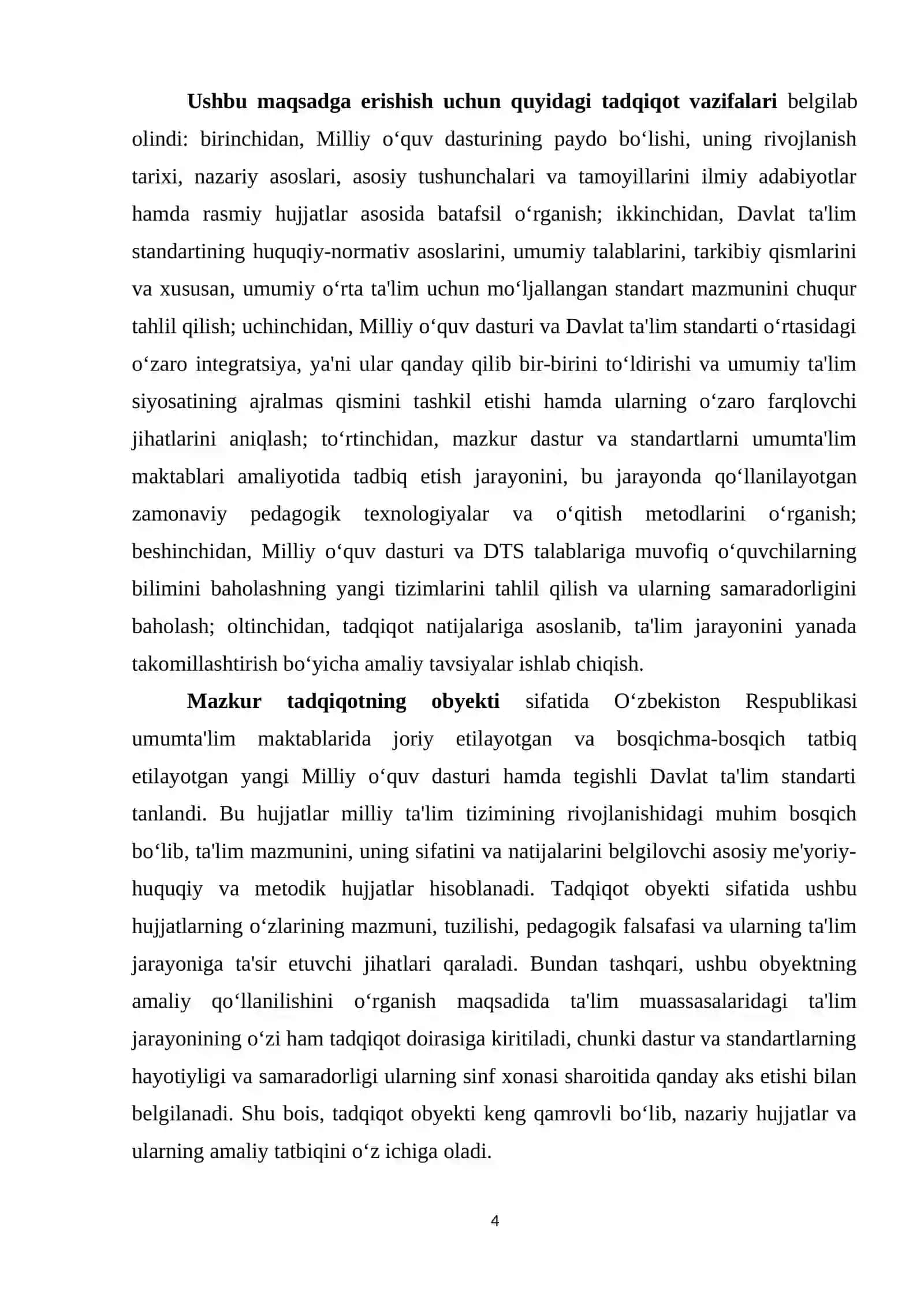 Milliy oʻquv dasturi va DTS mazmuni va uning tahlili 4