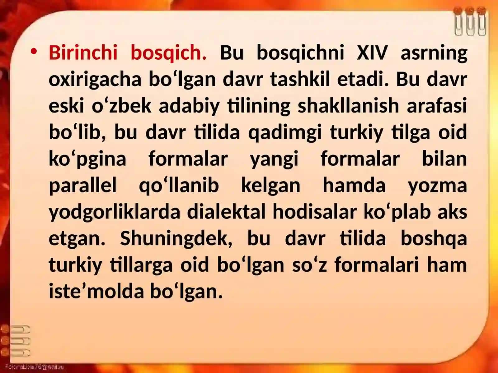 Oʻzbektiliningtarixiymorfologiyasi.Ot,sifatso‘zturkumlari 4