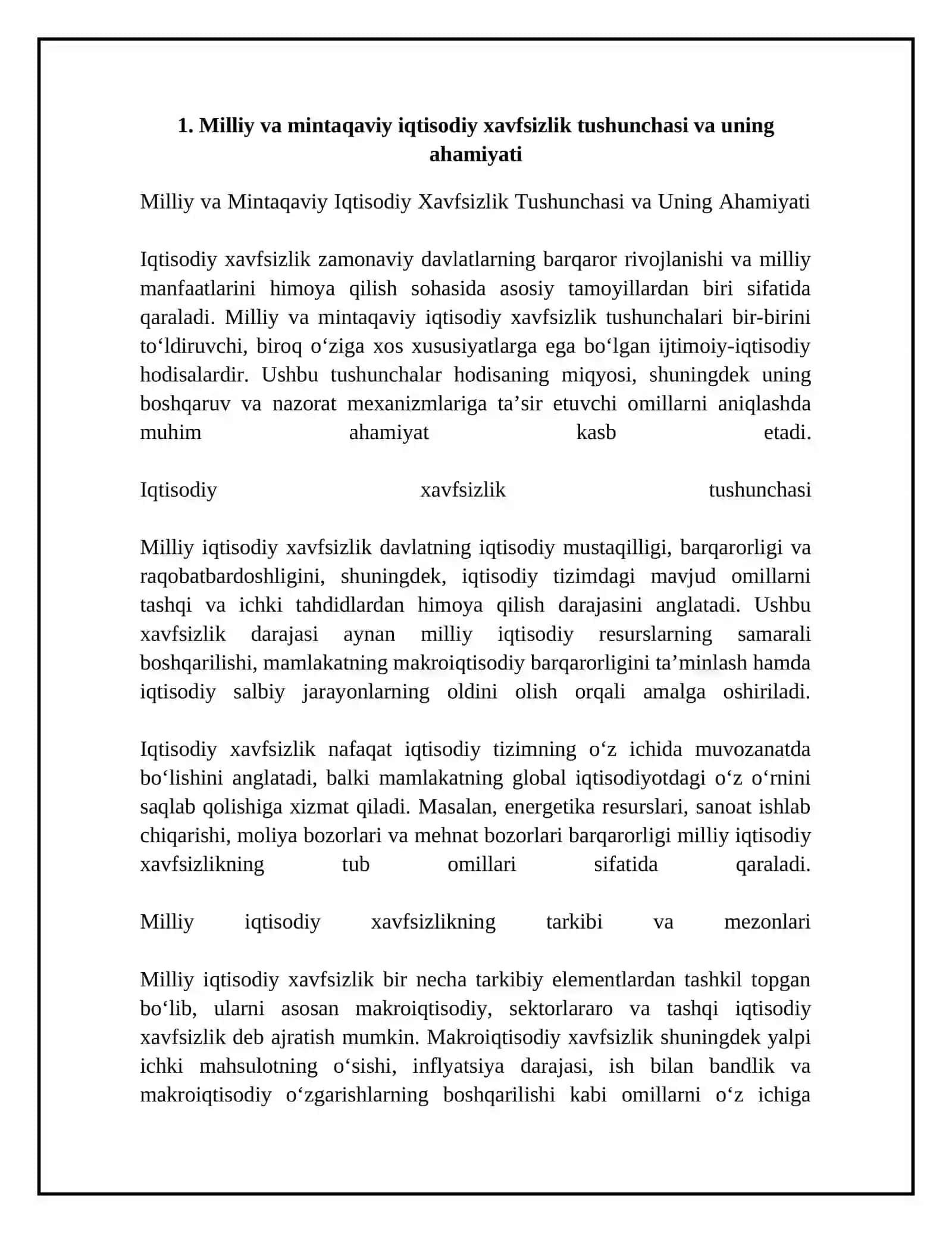 Milliy va mintaqaviy iqtisodiy xavfsizlikni ta’minlashda ijtimoiy-iqtisodiy vaziyatni baholash yo‘llari 4