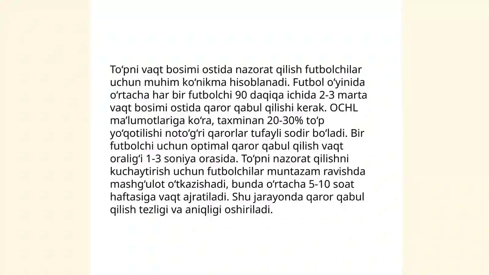 Futbol o‘yinida harakatlanish va to'pni boshqarish texnikasini o‘rgatish 4