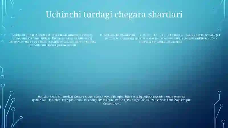 Chegara Shartlarining Uchinch Turida Statsionar Issiqlik OʻTkazuvchanlik 4