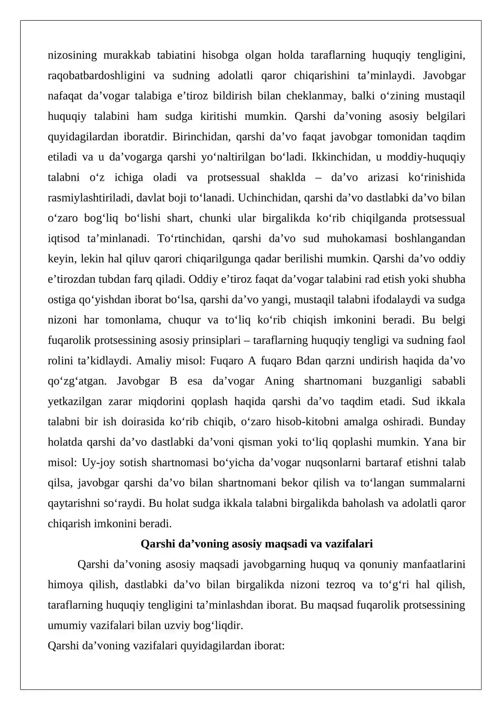 Qarshi da’vo va uni qabul qilish shartlari 4
