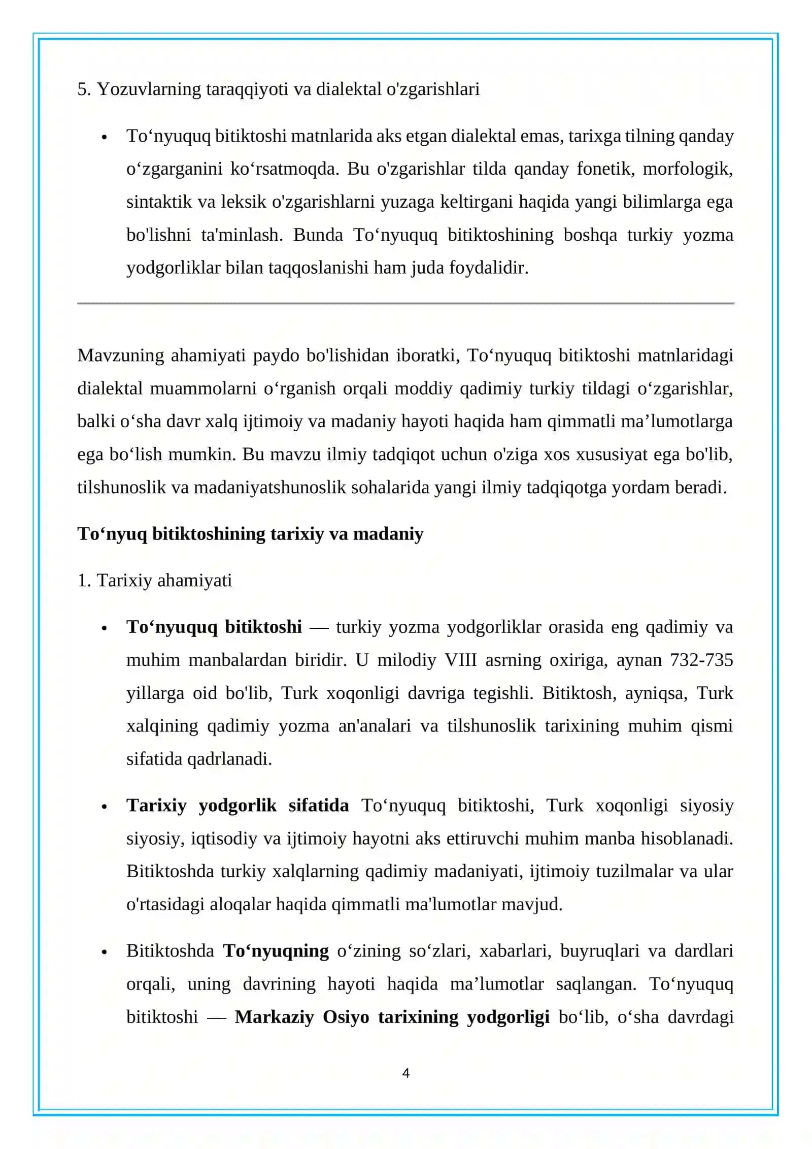 TOʻNYUQUQ BITIKTOSHI MATNLARIDA DIALEKTAL UNSURLAR VA ULARNING TARAQQIYOTI 4